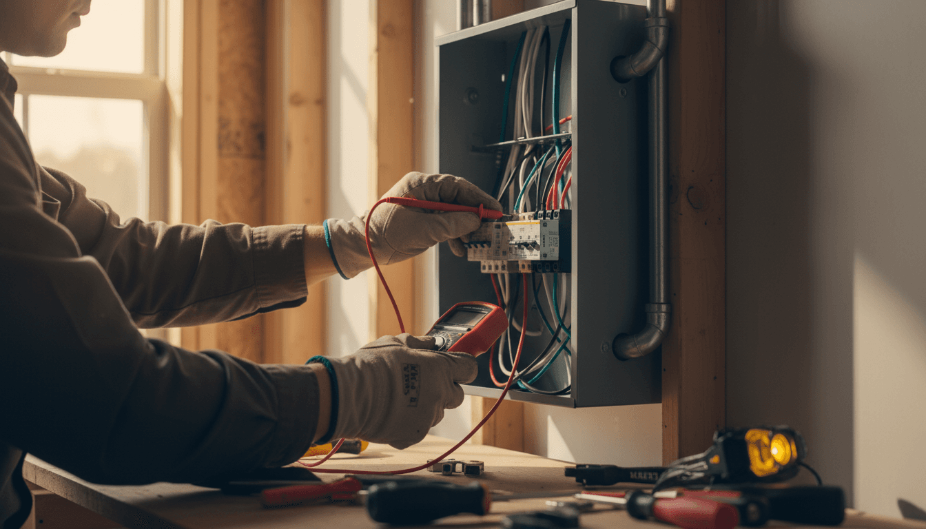 Electrical contractor themed hero image.