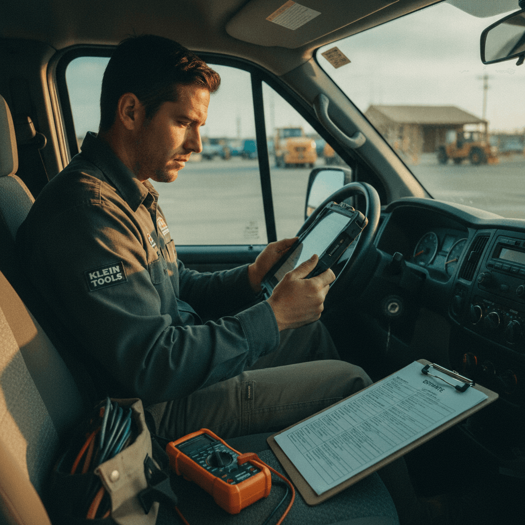 Hero image: Best Electrician App for Daily Service Work in 2026: 7 Field-Tested Apps for Work Orders, Estimates & Invoicing