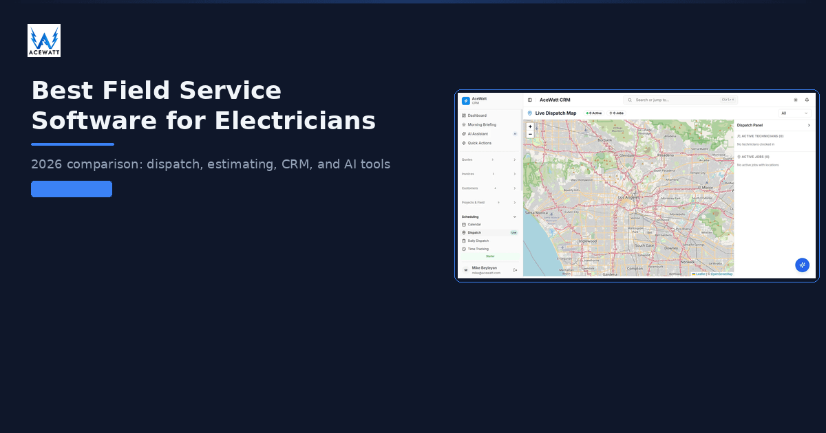Best Field Service Software for Electricians 2026 | AceWatt