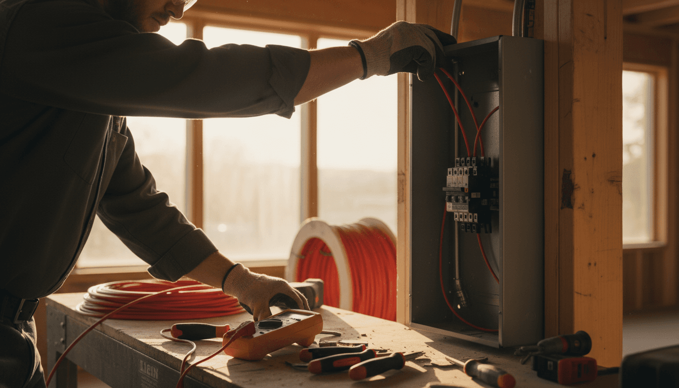 Electrical contractor themed hero image.