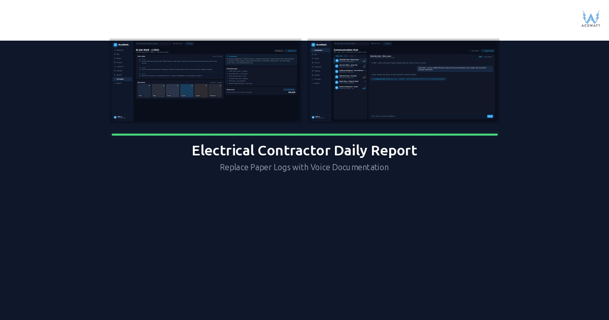 Electrical Contractor Daily Report: 2026 Field Guide
