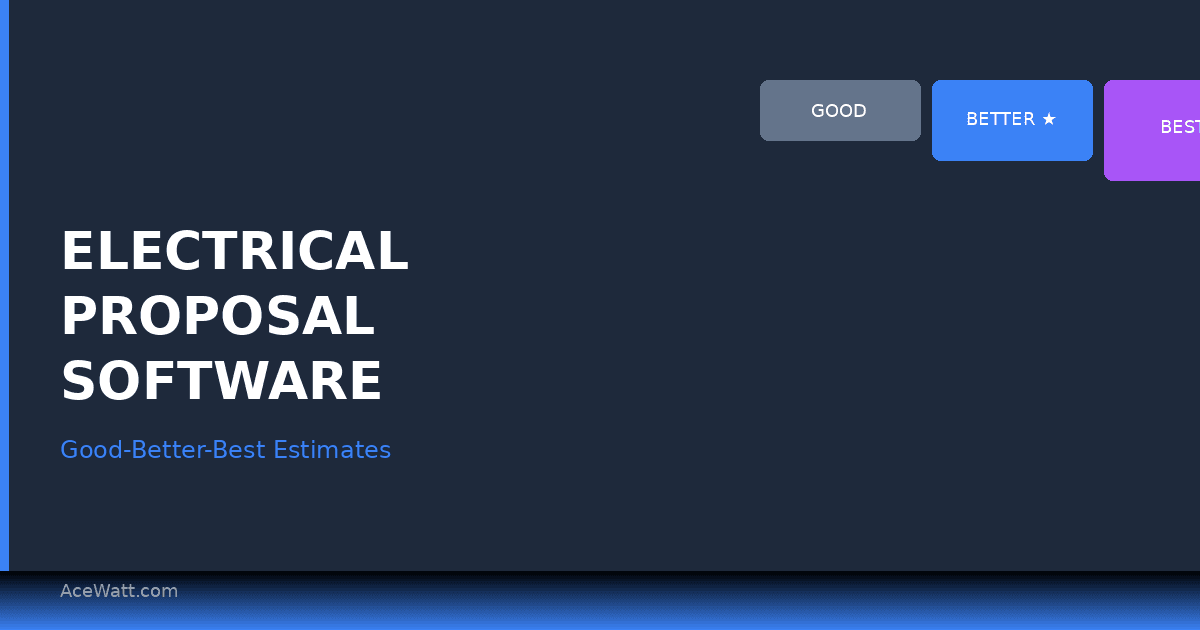 Electrical Proposal Software: Good-Better-Best Estimates.