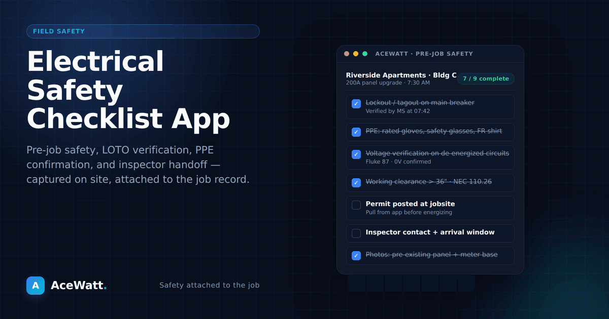 Electrical Safety Checklist App: Digital Job Site Docs