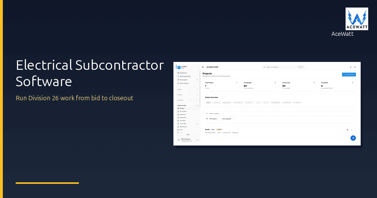 Electrical Subcontractor Software: A Division 26 Guide