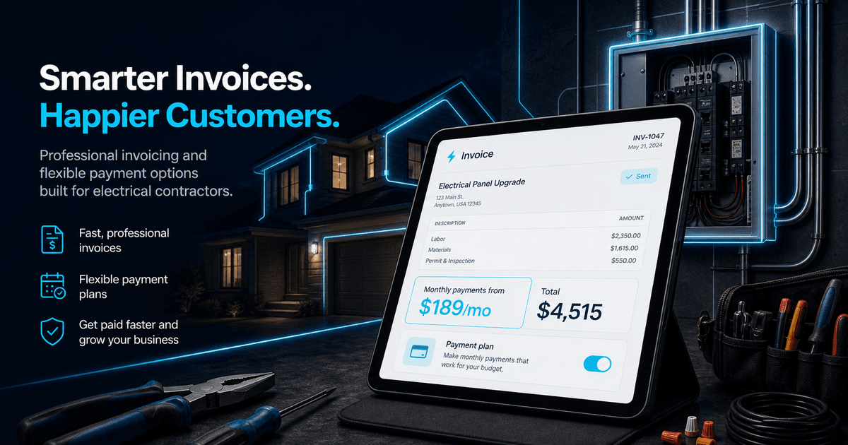 Electrician Financing Software: Offer Payment Plans