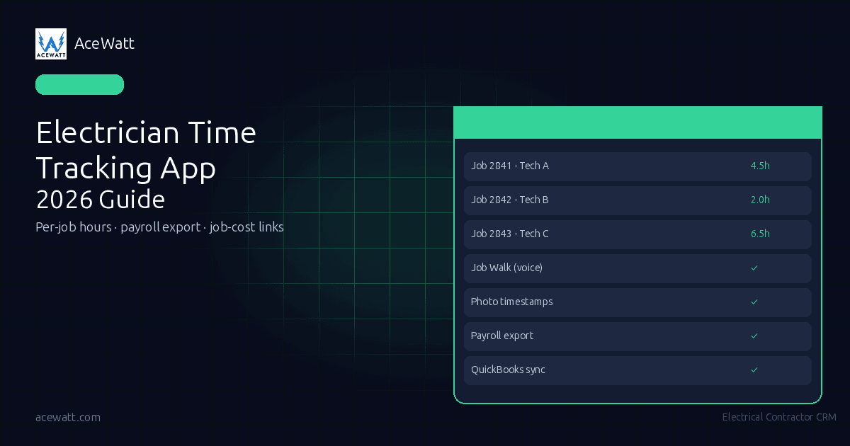 Electrician Time Tracking App for Contractors 2026