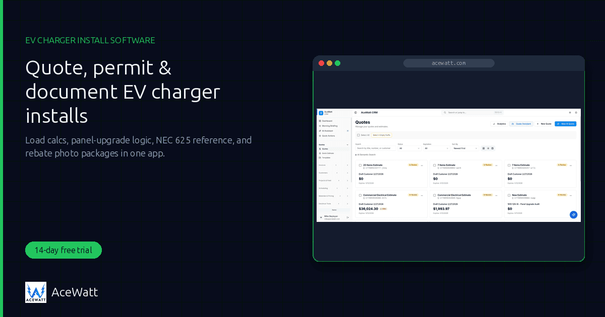 EV Charger Installation Software for Electricians (2026)