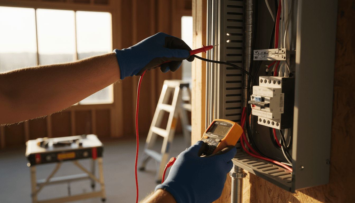 Electrical contractor themed hero image.