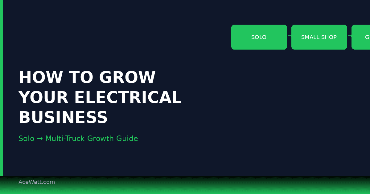 Growth-stage roadmap for electrical contractors moving from solo operator to multi-truck shop.