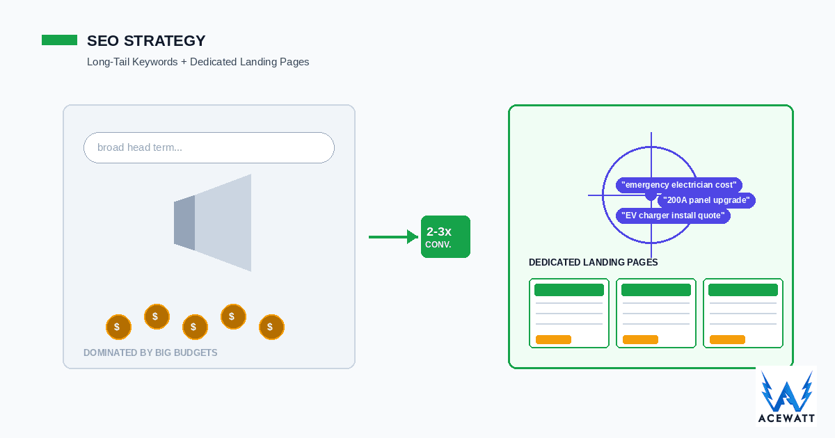 Target Niche Long-Tail Keywords with Dedicated Landing Pages
