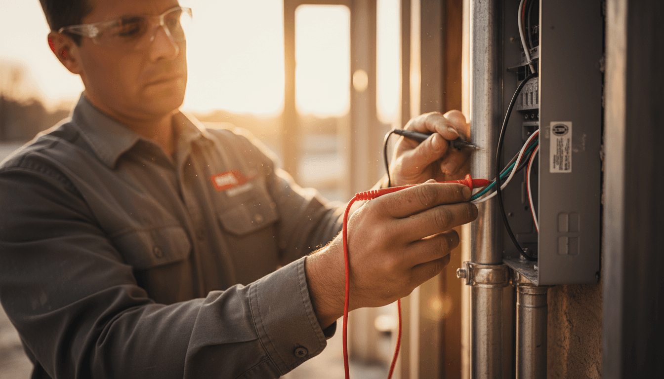 Hero image: time material billing automation for small electrical contra