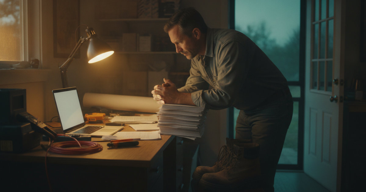Why solo electricians wait weeks to get paid, and why it starts at the kitchen table, not the job site